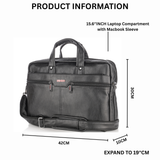 SINSH THE ARHA Professional Laptop Anti-Theft Messenger Bag| Expandable| Water Resistant| Multiple Organisers| Professional Bag For Business, Work & Travel| Black,