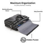 SINSH THE ARHA Professional Laptop Anti-Theft Messenger Bag| Expandable| Water Resistant| Multiple Organisers| Professional Bag For Business, Work & Travel| Black,