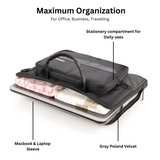 SINSH The Isa Laptop Brifcase Compatible with 14 & 15.6" inch Laptop, MacBook & Notebook | Padded Laptop Compartment with Luggage Sleeve,Black