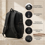 SINSH Aja Anti-Theft Smart Water Resistant Laptop Bag | USB Charging Port | 15.6 Inch laptop Backpack with Travel, Black | Ideal for Men & Women