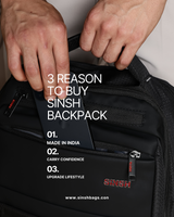 SINSH Vyom Premium 15.6 in Laptop backpack for Men & Women Office Use | Stylish Backpack Bag | Spacious Backpack for Travelling | 6 Large Compartment for Gadgets & Daily Essentials