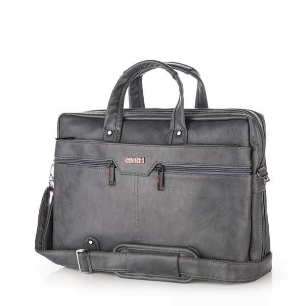 SINSH THE ARHA Professional Laptop Anti-Theft Messenger Bag| Expandable| Water Resistant| Multiple Organisers| Professional Bag For Business, Work & Travel| Gray,