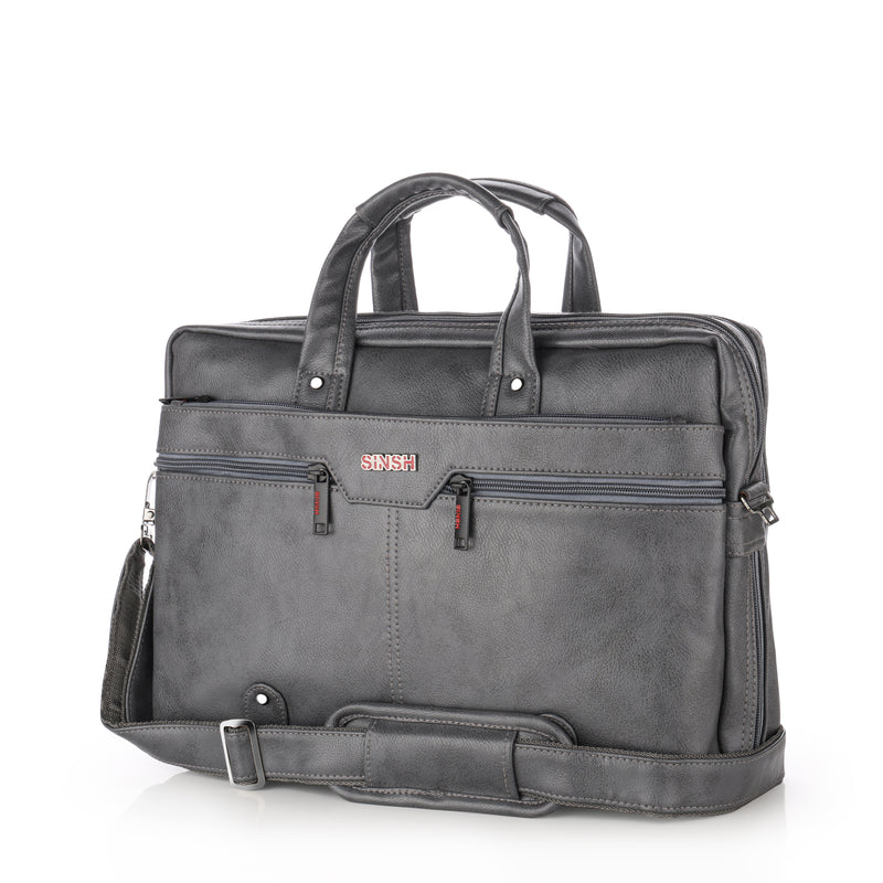SINSH THE ARHA Professional Laptop Anti-Theft Messenger Bag| Expandable| Water Resistant| Multiple Organisers| Professional Bag For Business, Work & Travel| Gray,