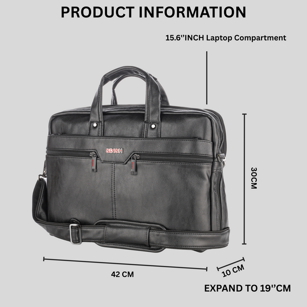 SINSH THE ARHA Professional Laptop Anti-Theft Messenger Bag| Expandable| Water Resistant| Multiple Organisers| Professional Bag For Business, Work & Travel| Gray,