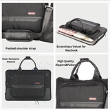 SINSH The Isa Laptop Brifcase Compatible with 14 & 15.6" inch Laptop, MacBook & Notebook | Padded Laptop Compartment with Luggage Sleeve,Black