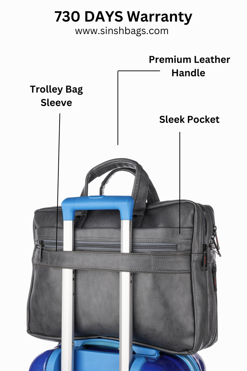 SINSH THE ARHA Professional Laptop Anti-Theft Messenger Bag| Expandable| Water Resistant| Multiple Organisers| Professional Bag For Business, Work & Travel| Gray,