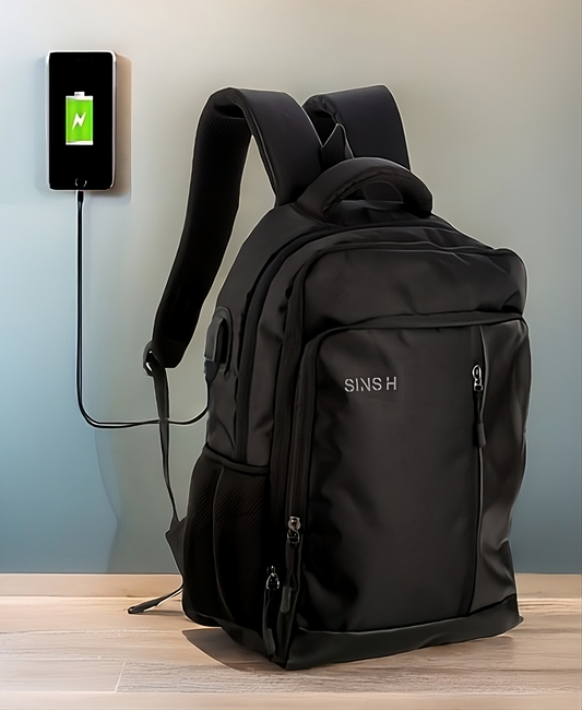 SINSH Ishana Ultimate Laptop Backpack – USB Charging Port | Sleek, Water-Resistant, & Ergonomic Design | Multi-Compartment Travel Bag for Men & Women